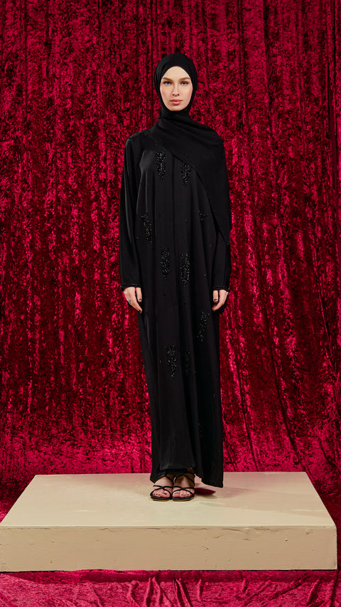 Korean Zoom Nurabad Black Abaya