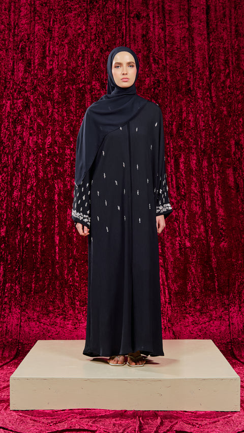 Korean Zoom Qamishli Midnight Blue Abaya