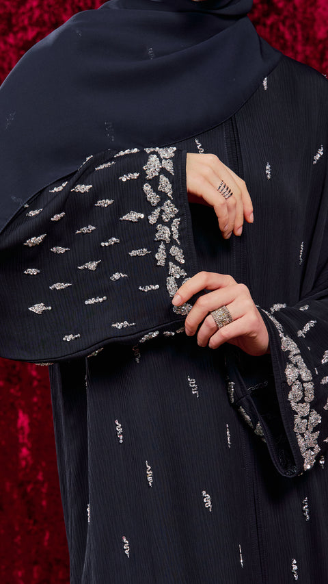 Korean Zoom Qamishli Midnight Blue Abaya