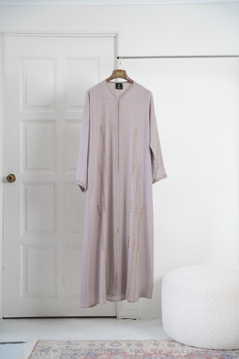 Korean Zoom Qalali Taupe Abaya