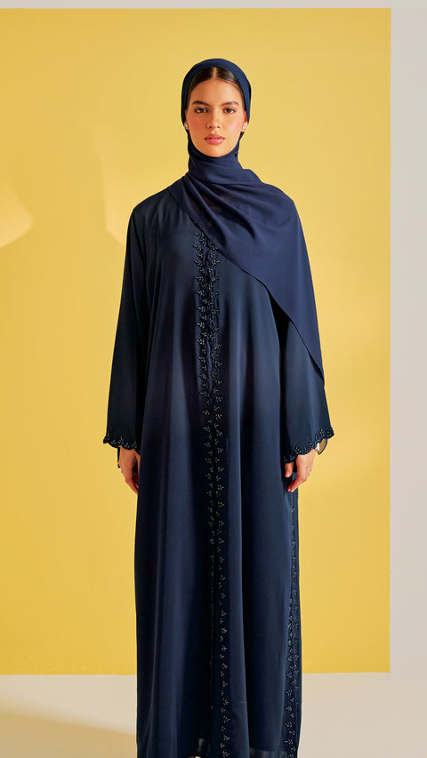 Korean Nidha Qarshi Midnight Blue Abaya
