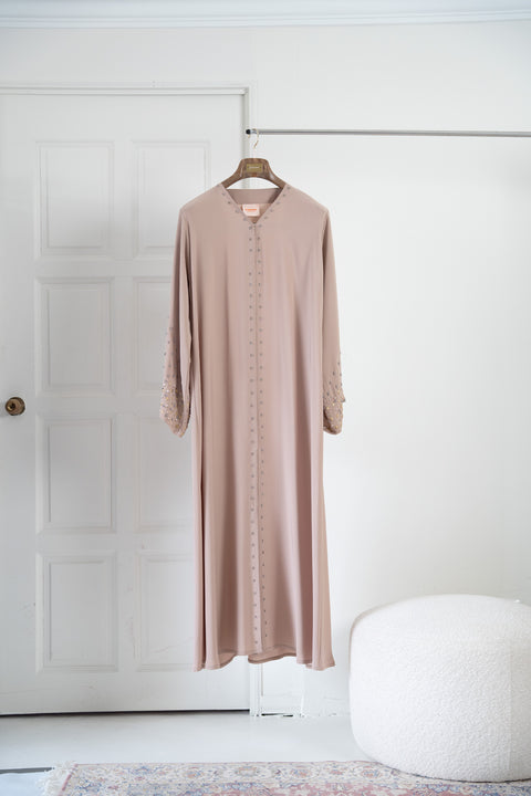 Korean Nidha Rayat Light Caramel Abaya