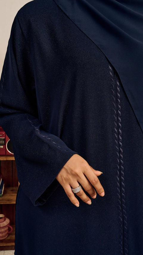 Rosed Crepe Reyhanli Dark Blue Abaya