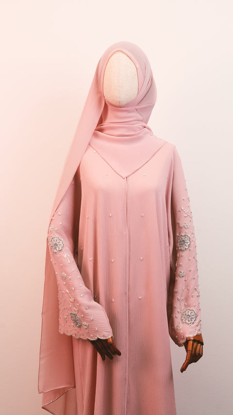 Korean Zoom Ruman Pink Abaya