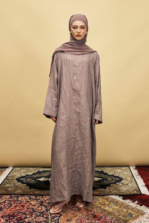 Shasha Pure Linen Daily Dress in Mauve