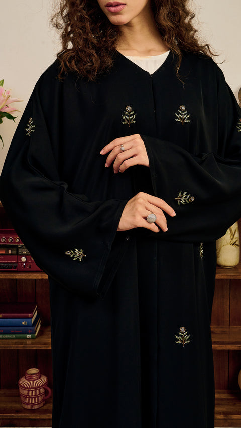 Korean Nidha Saiba Black Abaya
