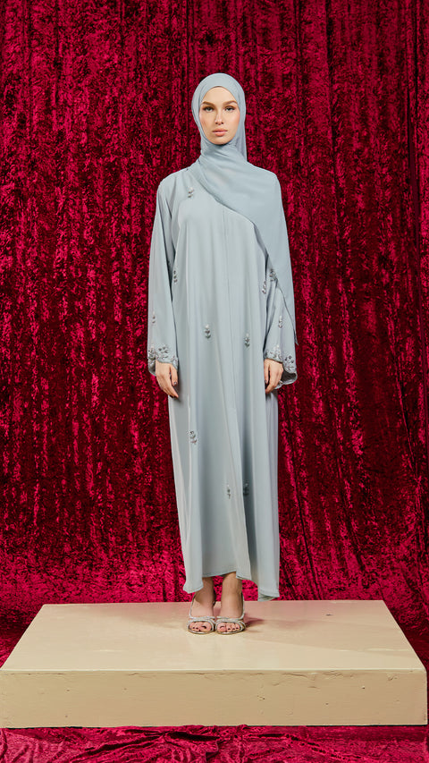 Korean Nidha Sansy Powder Blue Abaya