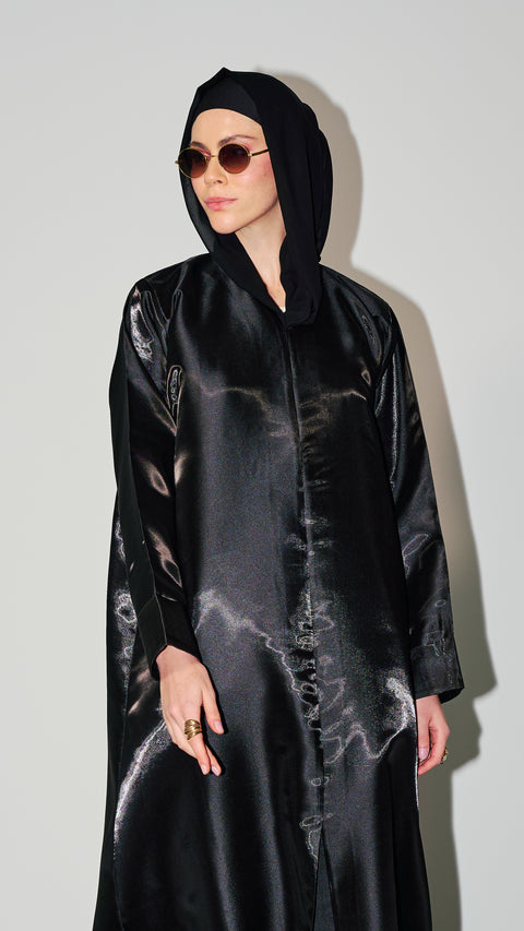 Korean Organza Scha Obsidian Black Abaya