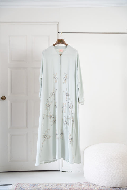 Korean Nidha Shinas Mint Green Abaya