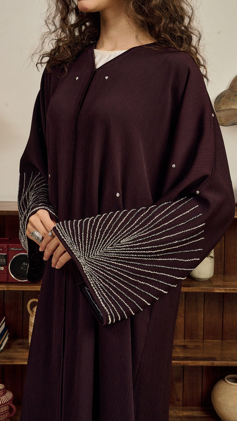 Korean Zoom Suwar Dark Purple Abaya