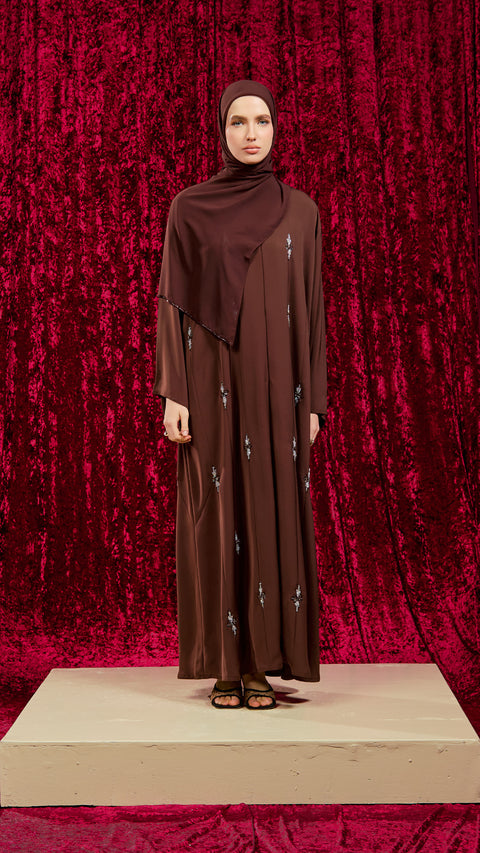 Korean Nidha Tarim Rich Brown Abaya