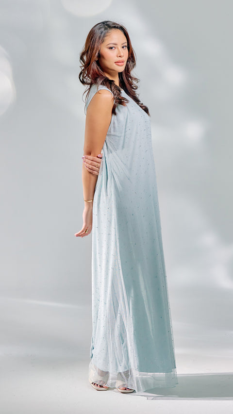 Jersey Tulle Tiffany Blue Dress
