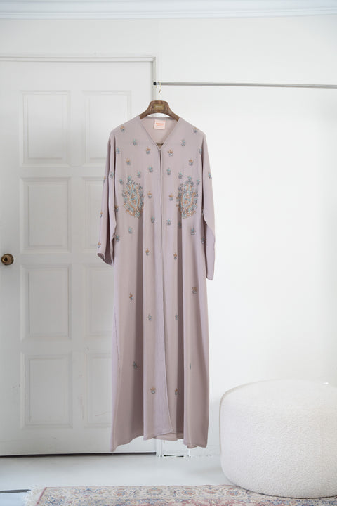 Korean Zoom Wahiba Taupe Abaya