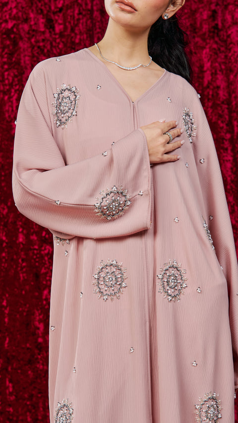 Korean Zoom Yanbu Pink Abaya