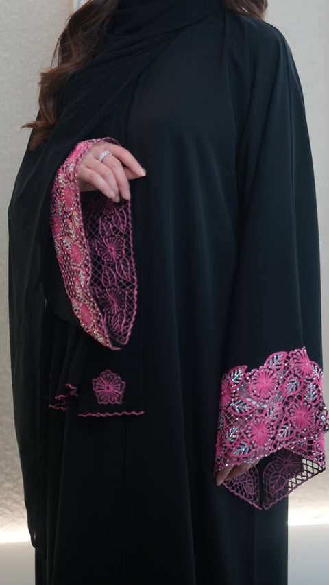 Korean Nidha Zohraa Pink Glo Abaya