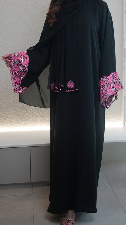 Korean Nidha Zohraa Pink Glo Abaya