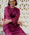 Shinny Cotton Men Thobe Maroon