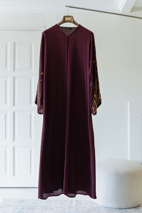 Ahwar Burgundy Abaya