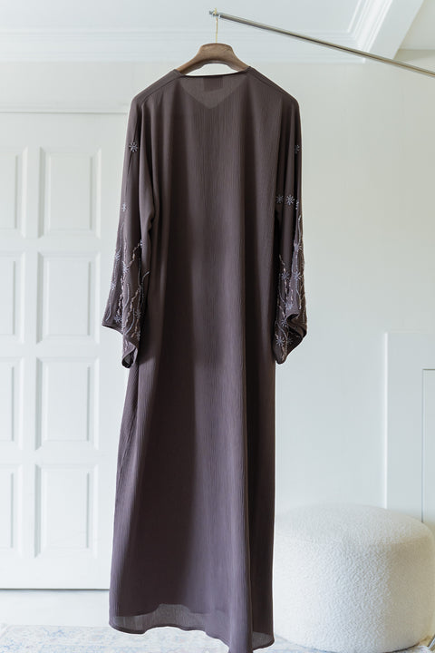 Korean Zoom Ahwar Milk Chocolate Abaya