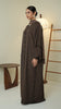 Cotton Linen Akra Rich Brown Abaya