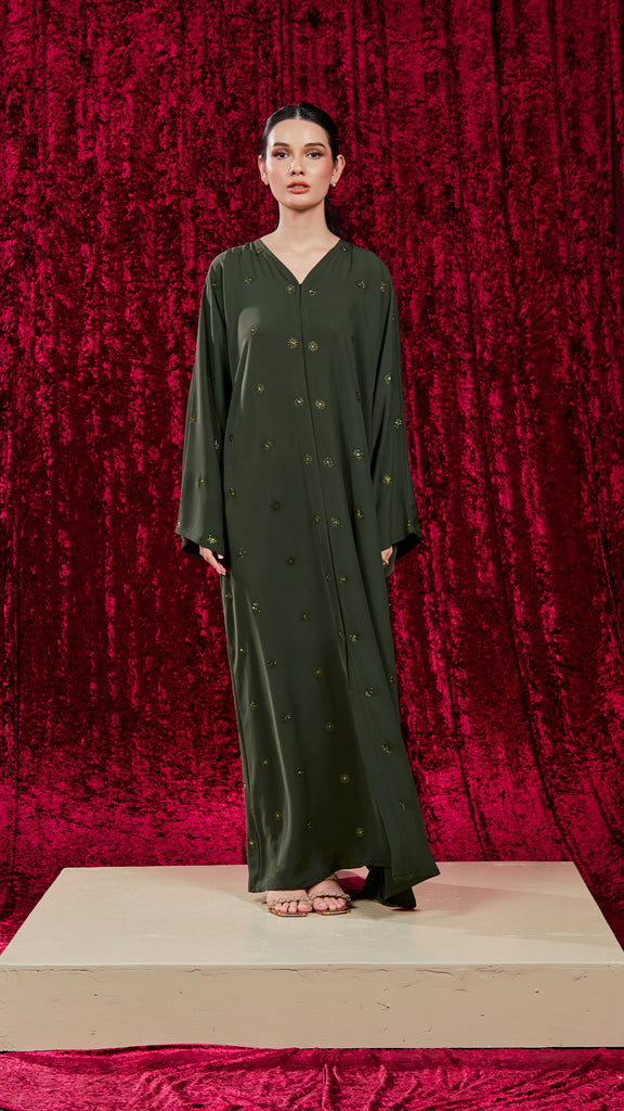 Korean Nidha Aleppo Olive Abaya