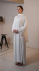 Korean Nidha Amanjena Frost White Abaya