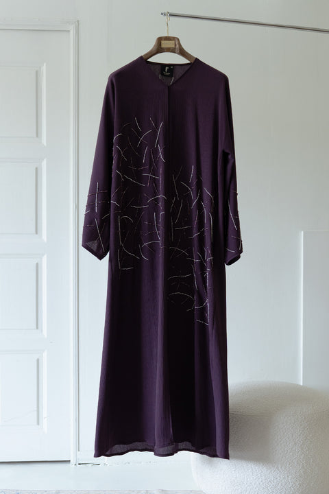 Korean Zoom Ararat Dark Purple Abaya