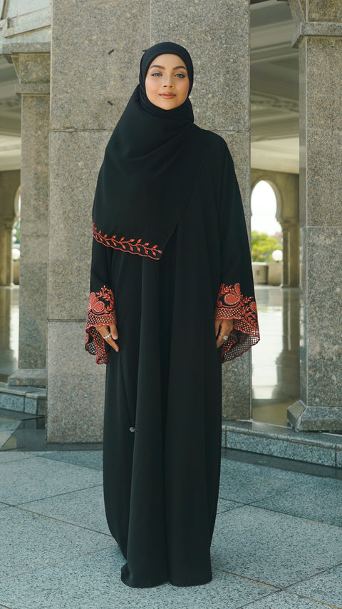 Azalea Salmon Peach Abaya (CLEARANCE)