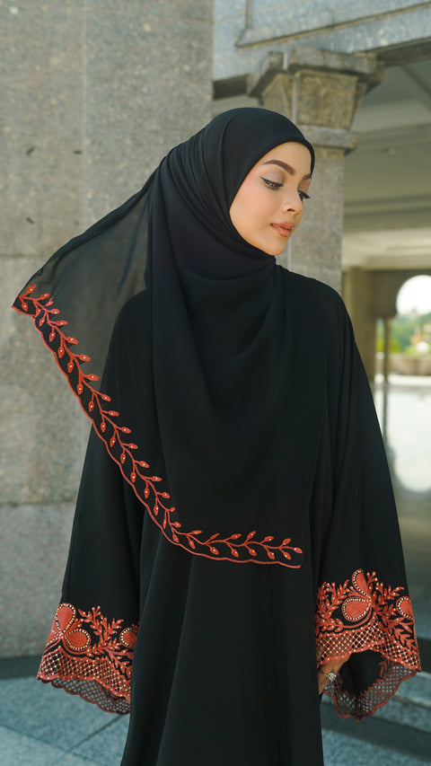 Azalea Salmon Peach Abaya (CLEARANCE)