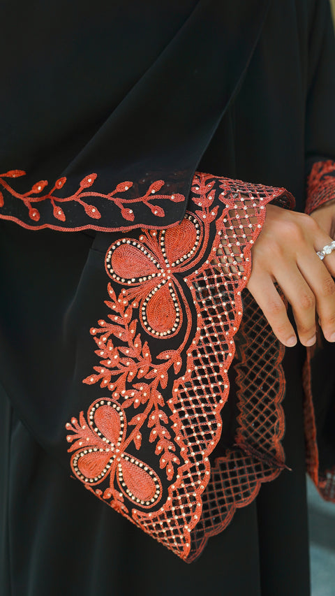 Azalea Salmon Peach Abaya (CLEARANCE)