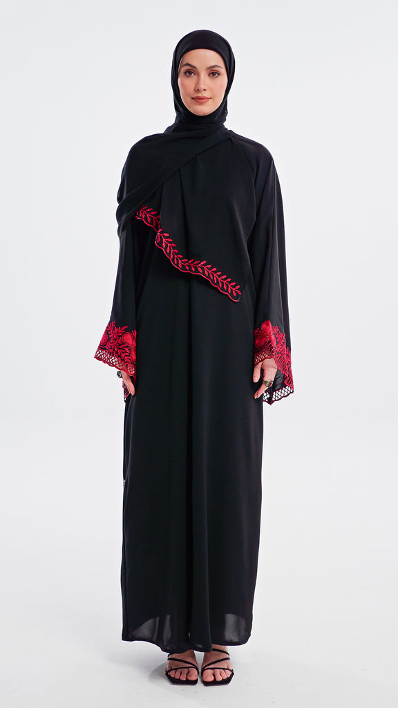Korean Nidha Azalea Red Abaya