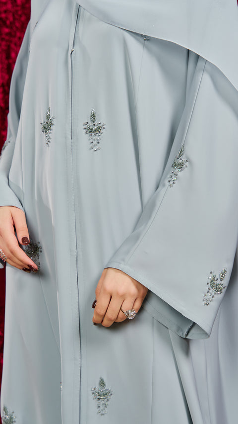 Azna Light Greyish Blue Abaya