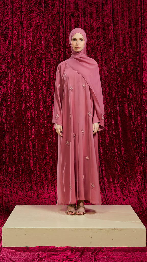 Korean Nidha Azna Salmon Pink Abaya