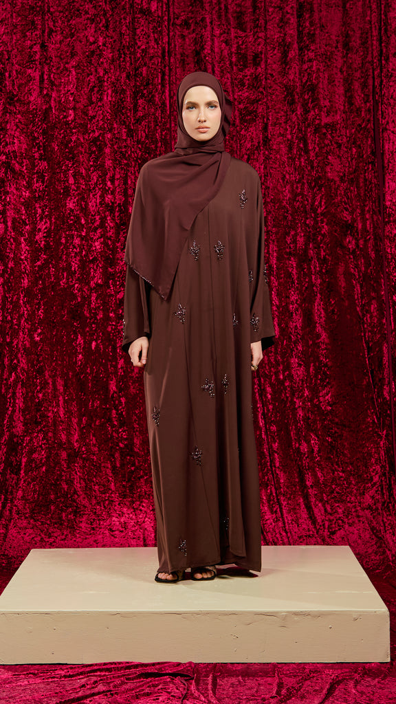 Korean Nidha Azna Rich Brown Abaya