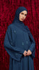 Korean Nidha Azna Teal Blue Abaya