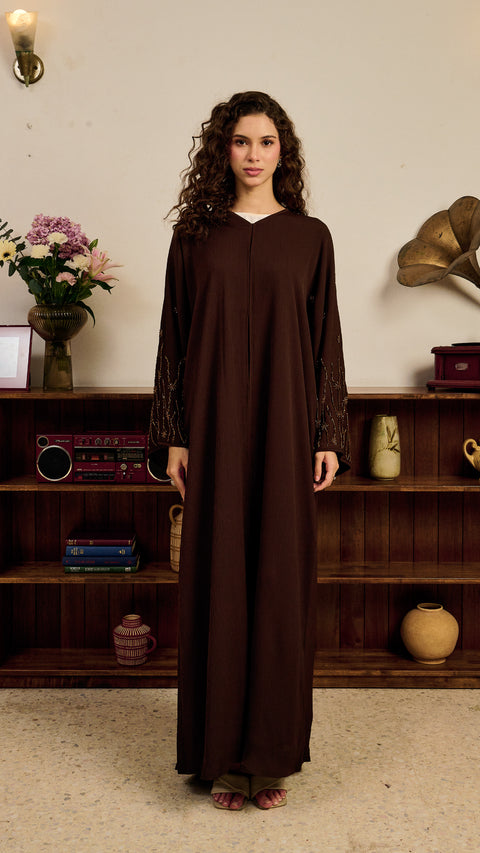Ahwar Dark Brown Abaya