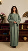 Korean Zoom Ahwar Sage Green Abaya