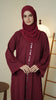 Cotton Linen Akra Red Firebrick Abaya