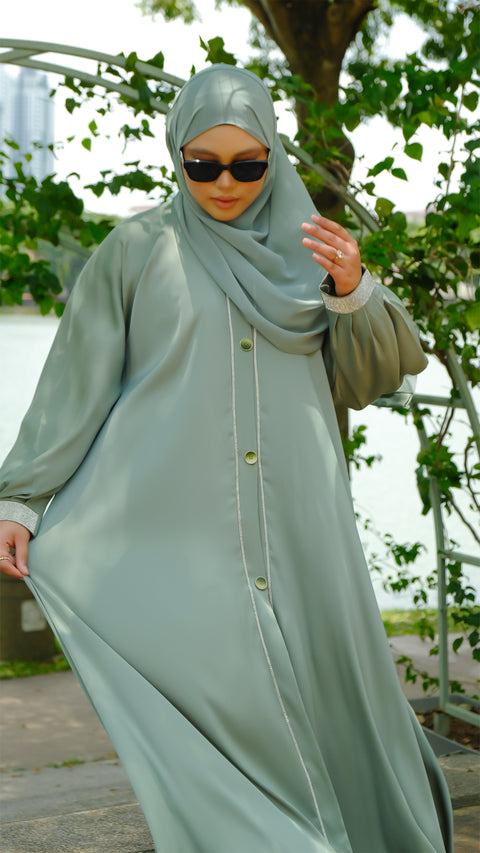 Alena Sage Green Abaya by Guzel Kismet