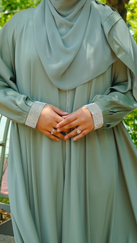 Alena Sage Green Abaya by Guzel Kismet