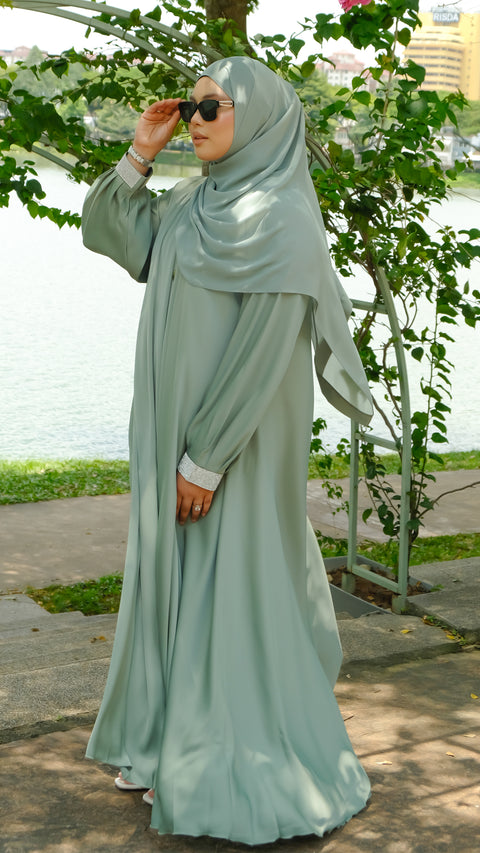 Alena Sage Green Abaya by Guzel Kismet