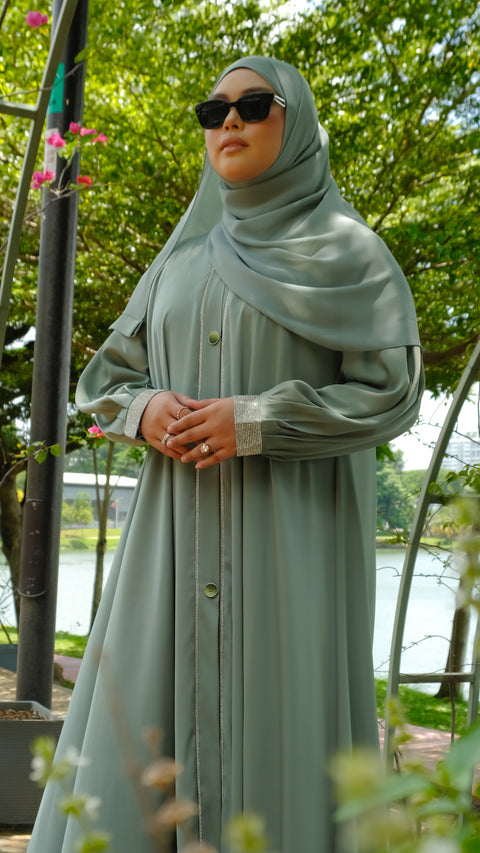 Alena Sage Green Abaya by Guzel Kismet
