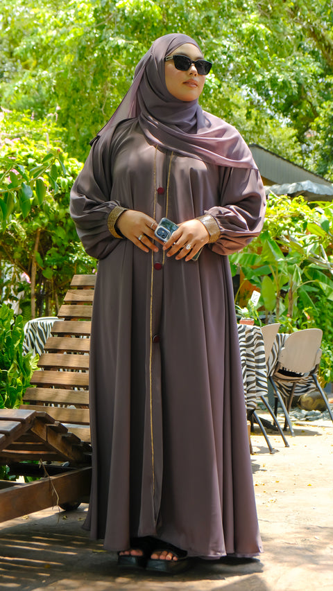 Alena Warm Burgundy Abaya by Guzel Kismet