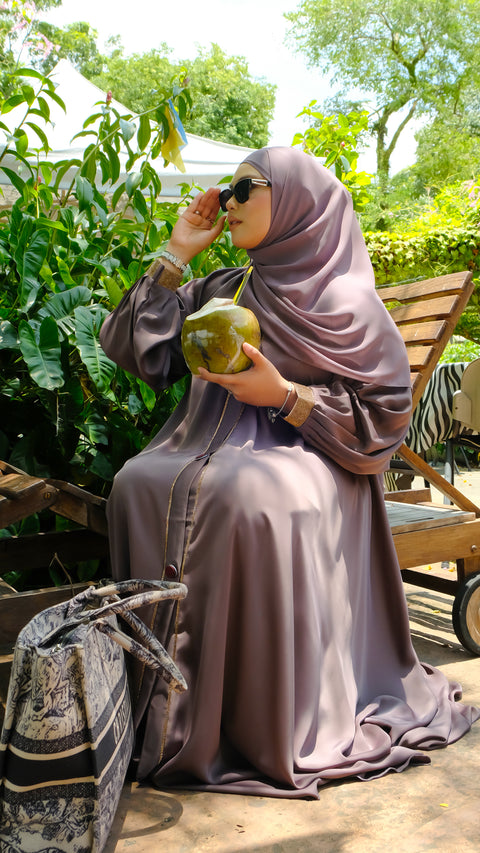 Alena Warm Burgundy Abaya by Guzel Kismet