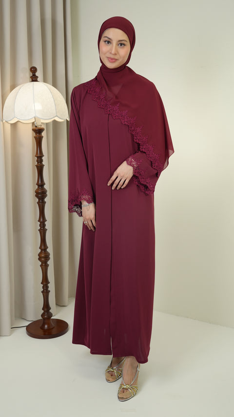 Amasya Royal Burgundy Abaya