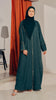 Cotton Linen Ameerat Emerald Green Abaya