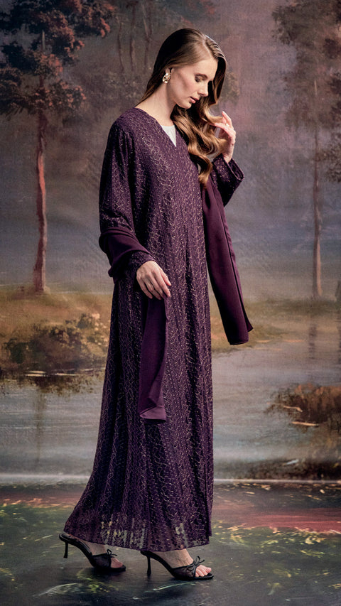 Anaba Lace Raisin Abaya