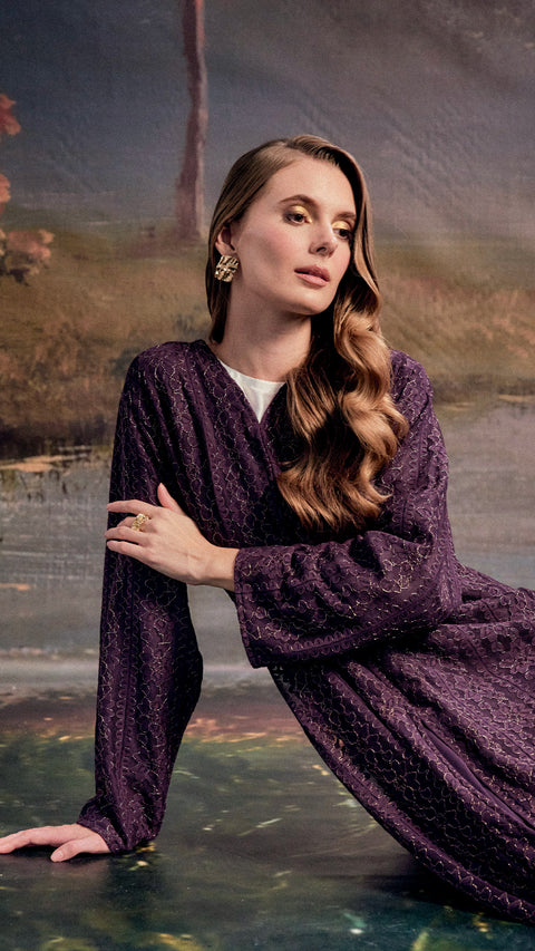 Anaba Lace Raisin Abaya