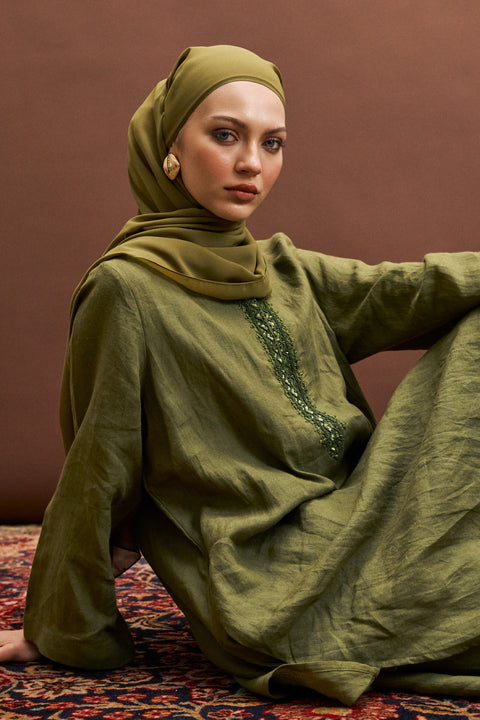 Anini  Linen Tunic in Sap Green
