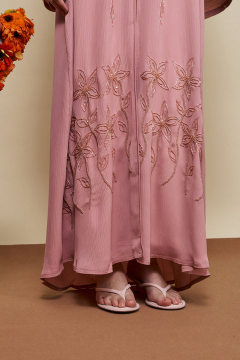 Arjan Coral Pink Abaya